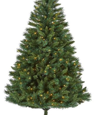 7.5' Rocky Mountain Spruce Christmas Tree / Pinecones and 400 Clear LED Lights