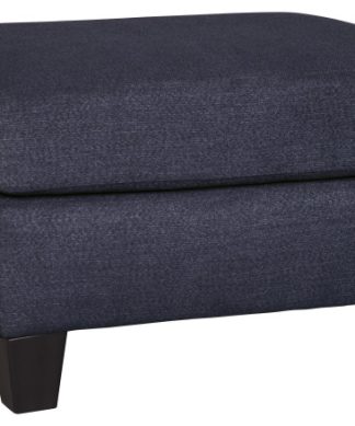 Wooden Ottoman with Fabric Upholstery and Tapered Legs, Gray