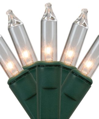 300 Clear Mini Christmas Lights, 60ft Green Wire