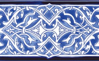 3.94"x7.87" Nozha Bleu Border Tile, Set Of 10