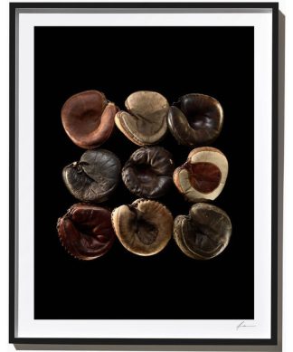 Vintage Catcher's Mitts, Photograph, Black Frame, 14''x18''