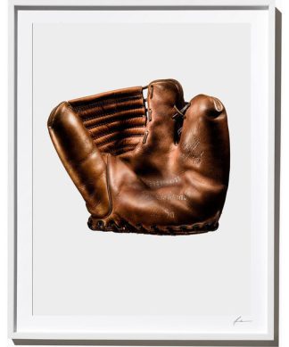 Vintage Wilson Baseball Mitt, Photograph, White Frame, 14''x18''