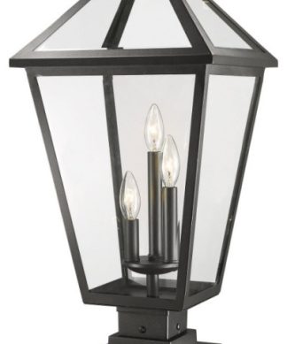 Z-Lite 579PHXLS-SQPM-BK Talbot - 25.25" 3 Light Outdoor Square Pier Mount