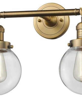 2-Light 17" Bath Vanity Light Brushed Brass - Bulbs Included