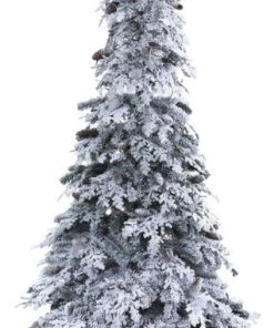 7? Flocked Montana Down Swept Spruce Christmas Tree / Pinecones/ 400 LED Lights
