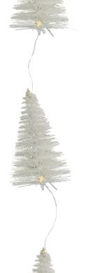 6.5' LED Lighted White Mini Sisal Tree Christmas Garland, Warm White Lights