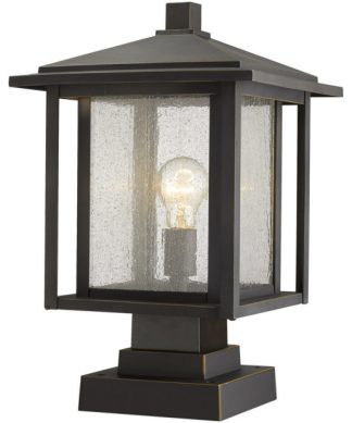 Z-Lite 554PHBS-SQPM-ORB Aspen - 18.50" One Light Outdoor Pier Mount Post Lantern