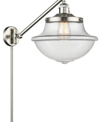 1-Light 11.75" Swing Arm Brushed Satin Nickel - Bulb Included