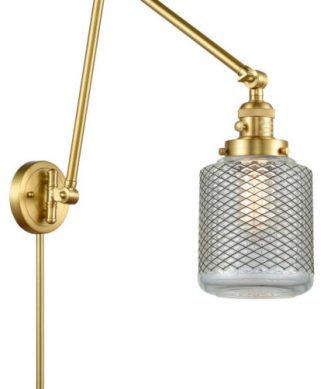1-Light 6" Swing Arm Satin Gold - Bulb Included