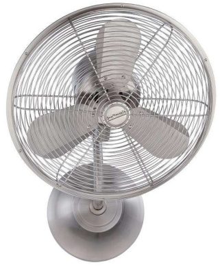 14" Bellows I Hard-Wired Wall Fan, Brushed Polished Nickel