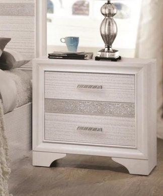 Wooden Nightstand with Hidden Jewelry Tray, White
