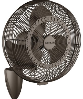 18" Pola Wall Fan, Satin Natural Bronze/Satin Natural Black