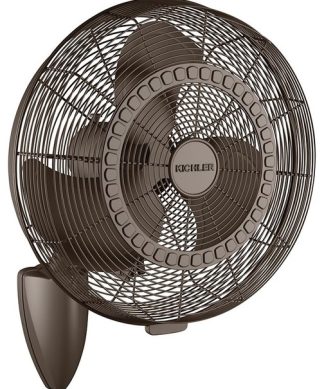 18" Pola Wall Fan, Satin Natural Bronze