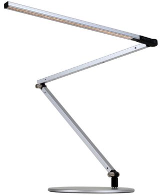 Z-Bar Desk Lamp With 1-Piece Desk Clamp, Cool Light, Silver