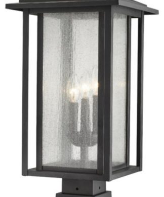 Z-Lite 554PHXLS-SQPM Aspen 3 Light 24" Tall Outdoor Pier Mount - Black