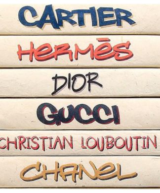 6 Piece Colorful Designer Fashion Themed Decorative Book Set, Collection A