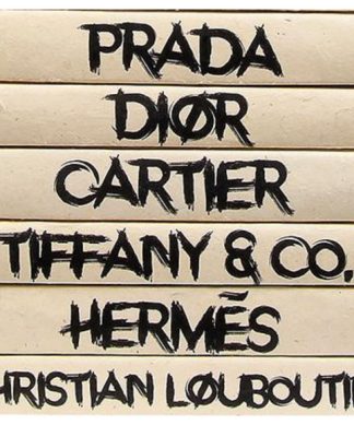 6 Piece Black and Cream Designer Fashion Themed Decorative Book Set
