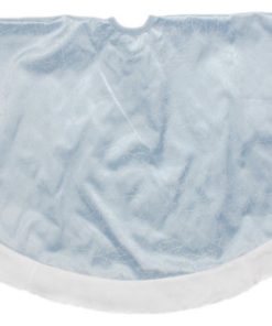 48" Sheer Blue Organza with Glitter Christmas Tree Skirt