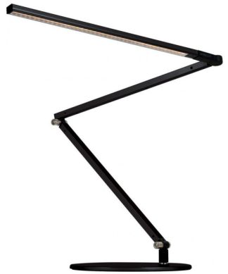 Z-Bar Desk Lamp, Slatwall Mount, Cool Light, LED, Metallic Black, 16.5"H