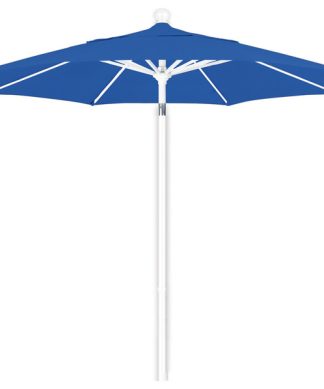 7.5 Foot Sunbrella Aluminum Pulley Lift Patio Market Umbrella, White Pole