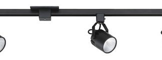 3 Cylinder Integrated LED Track Lighting Kit, Black