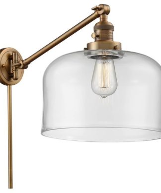 1-Light 12" Swing Arm Brushed Brass - Bulb Included