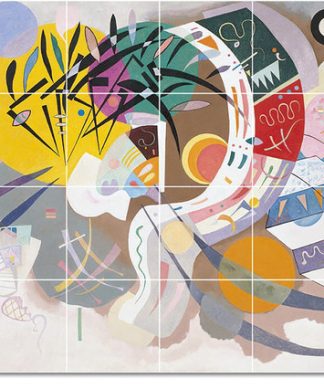 Wassily Kandinsky Abstract Painting Ceramic Tile Mural #42, 25.5"x17"