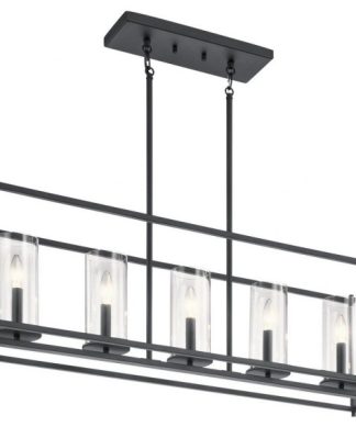 5 Light Linear Chandelier - Contemporary Inspirations - 25.75 Inches Tall by