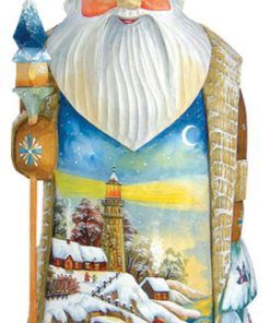 Winter Beacon Santa, Woodcarved Figurine