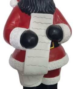 3' African American Santa Claus Statue Holding a Naughty and Nice List