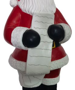 3' Santa Claus Statue Holding a Naughty and Nice List, Resin Indoor/Outdoor