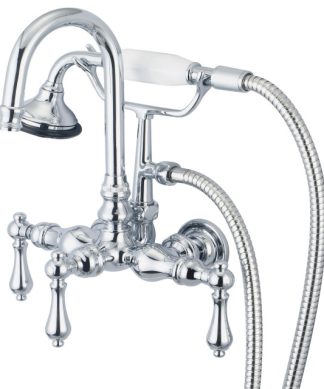 3.375 in. Center Wall Mount Tub Faucet With Gooseneck Spout