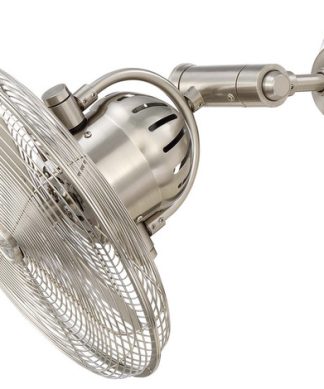 14" Bellows IV Wall Fan, Brushed Polished Nickel