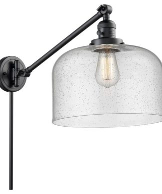1-Light 12" Swing Arm Matte Black - Bulb Included