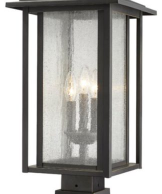 Z-Lite 554PHXLS-SQPM Aspen 3 Light 24" Tall Outdoor Pier Mount - Oil Rubbed