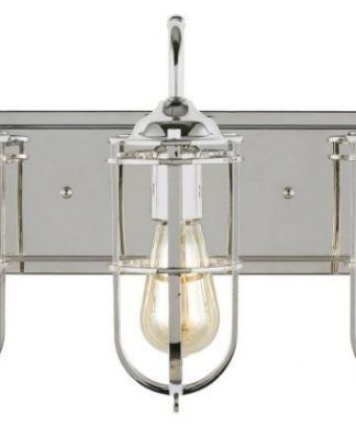 3 Light Bath Vanity Approved for Damp Locations Polished Nickel Dark Antique
