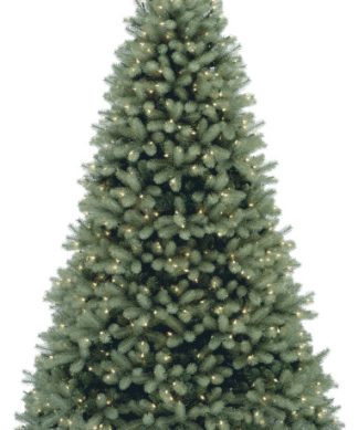 6 1/2' Feel Real Downswept Douglas Blue Fir Hinged Tree With 650 Clear Lights
