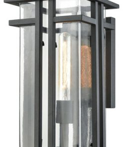 Wall Sconce 1-Light With Textured Matte Black, 17"