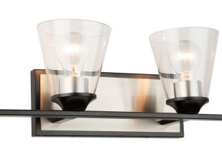 Wheaton 4 Light Wall Light, Black/Brushed Nickel