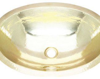 19" Large Hammered Artisan Oval Bath Sink In Brass