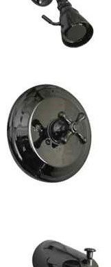 Water Onyx NB3630AX Pressure Balanced Tub, Shower Faucet With Metal Cross Handle
