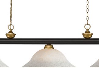 Z-Lite 200-3BRZ+SG-WM16 Three Light Billiard Light Riviera Bronze / Satin Gold