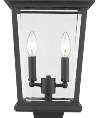 Z-Lite 568PHBS-SQPM-BK Beacon - 104.5" Two Light Outdoor Post Mount