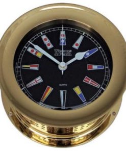 Weems and Plath Atlantis Quartz Clock Black Flag Dial