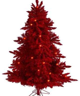 7' Cambridge Spruce Flat Back Christmas Tree / 500 Warm White LED Lights
