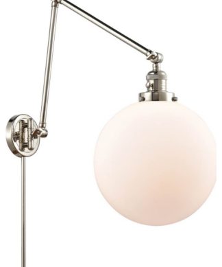 1-Light 12" Swing Arm Polished Nickel - Bulb Included