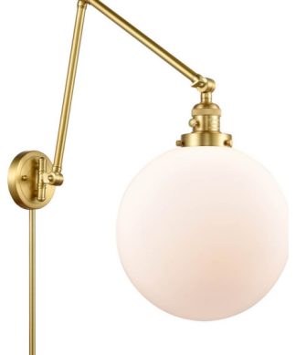 1-Light 12" Swing Arm Satin Gold - Bulb Included