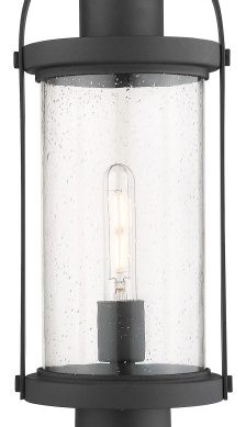 Z-Lite 569PHM-553PM-BK One Light Outdoor Pier Mount Roundhouse Black