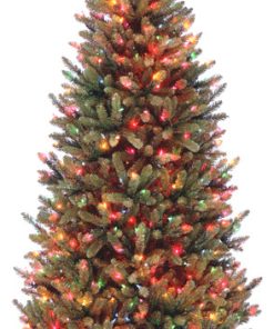 7' Natural Fraser Slim Fir Tree With 600 Multicolor Lights