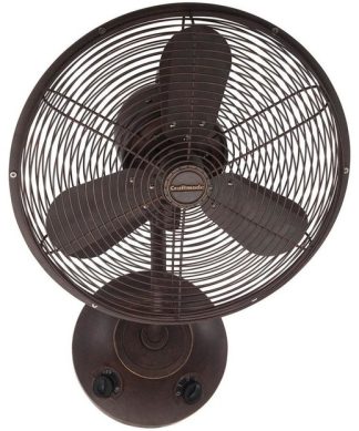 14" Bellows I Wall Fan, Aged Bronze Textured